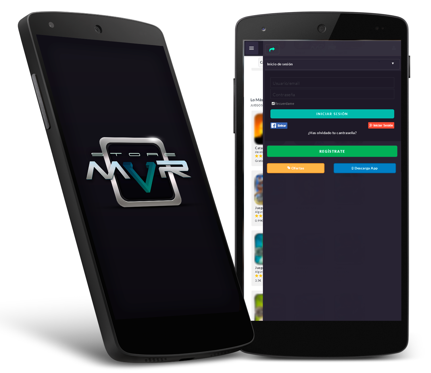 Войдите в мобильное приложение, приложения и игры виртуальной реальности Store MVR.
